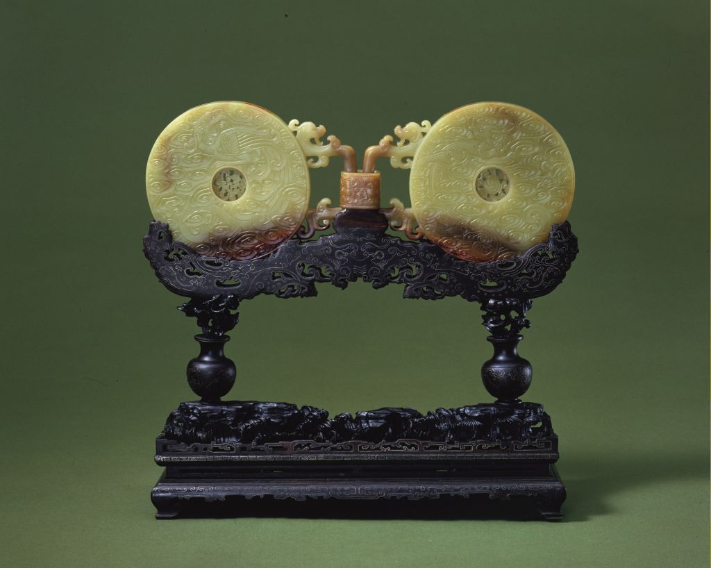 图片[1]-Yellow and jade double couplets-China Archive